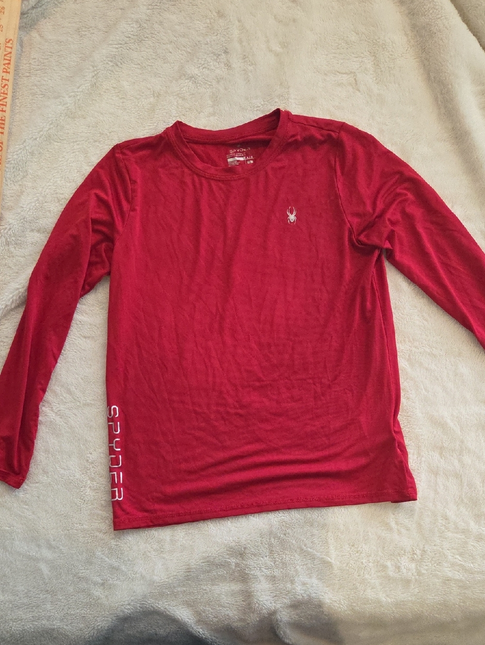 Kids Medium Spyder Red Long Sleeve   Rash Guard